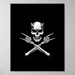 Bad old man skull with horns  poster