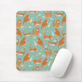 Bad Orange Tabby Cats Knocking Stuff Over Pattern