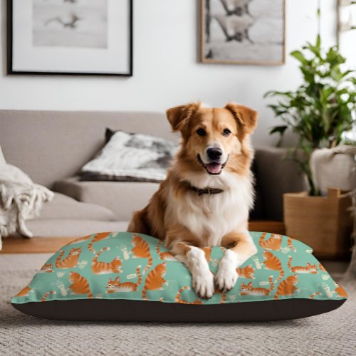 Bad Orange Tabby Cats Knocking Stuff Over Pattern Pet Bed