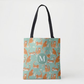 Bad Orange Tabby Cats Knocking Stuff Over Pattern