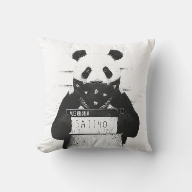 Bad panda throw pillow (Front)