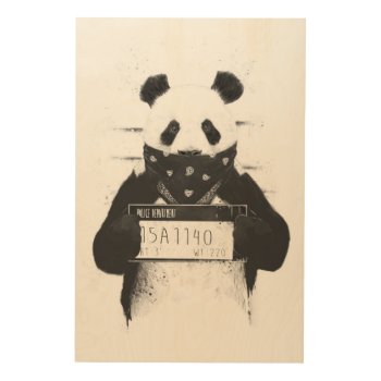 Bad Panda Wood Wall Art by bsolti at Zazzle