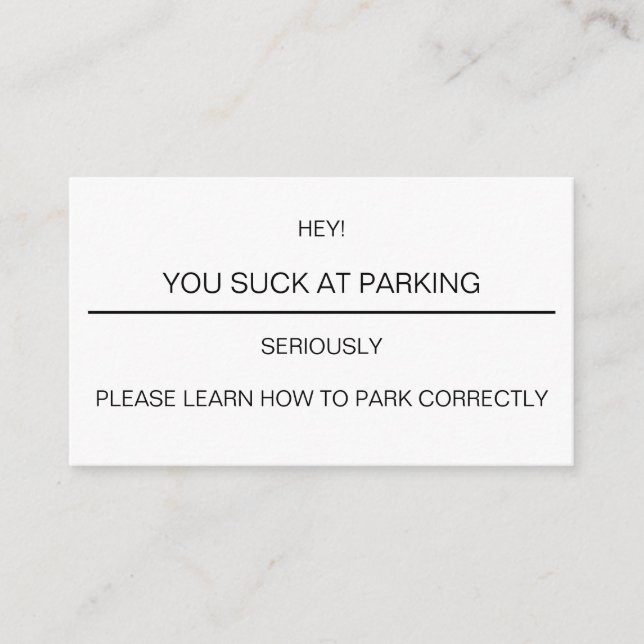 Bad Park Job Card (Front)