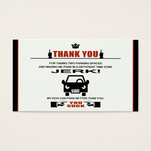 Customizable Bad Parking Business Cards