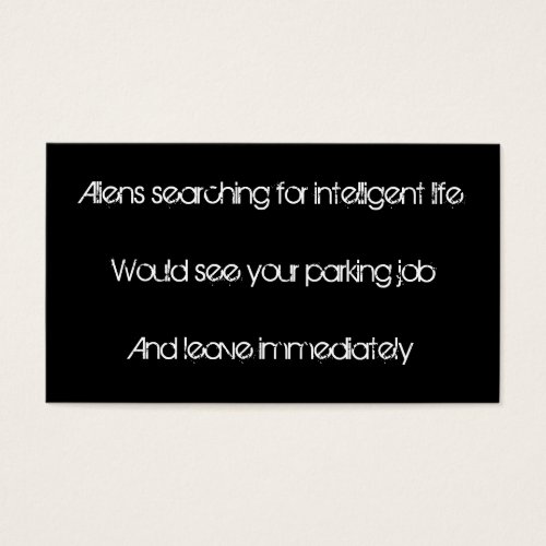 BAD PARKING Card Business Card