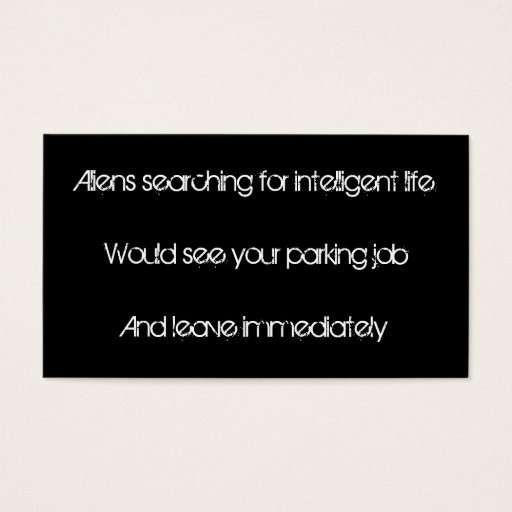 Customizable BAD PARKING Card Business Card