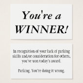 Bad parking cards (Front & Back)