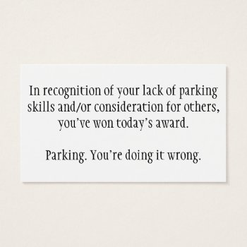 Bad Parking Cards by Thatsticker at Zazzle