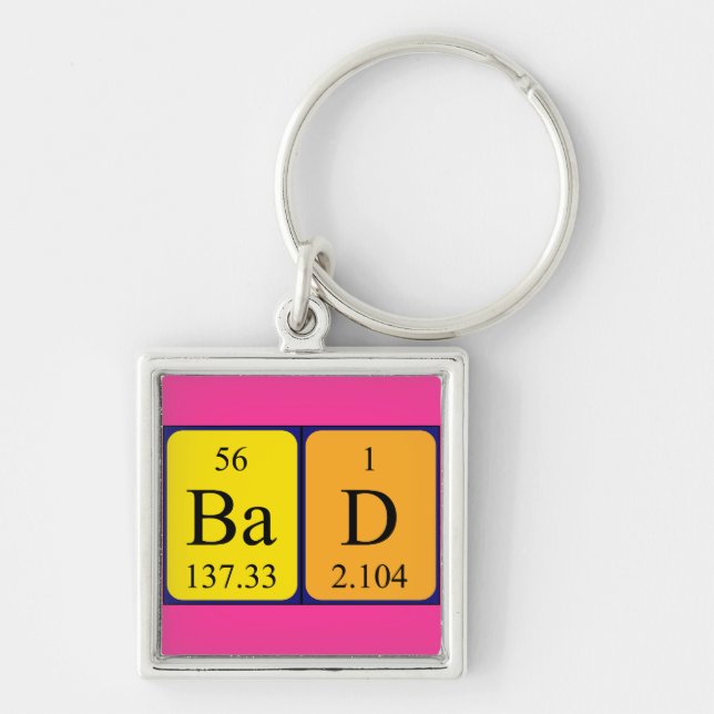 Bad periodic table name keyring (Front)