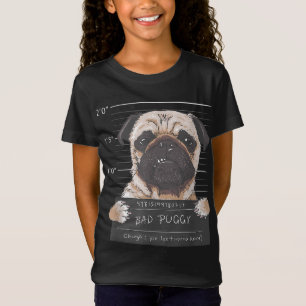 Bad Puggy Charge You dont wanna know Dog Dad Pug L T-Shirt