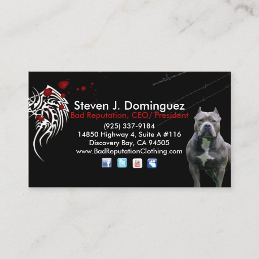 Customizable Bad Reputation CEO/ President Business Cards