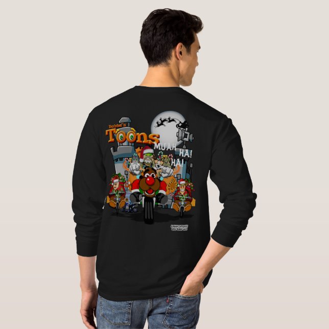 Bad Santa and his Merry Elves  T-Shirt (Back Full)