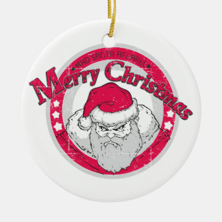 Bad Santa Ceramic Ornament