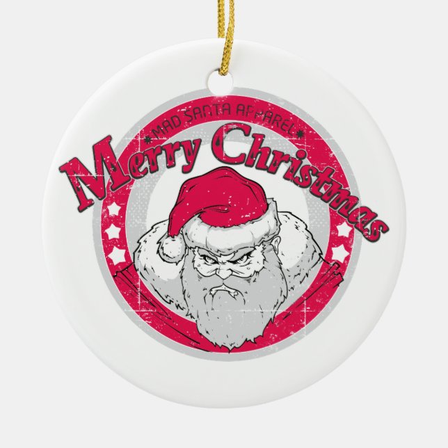 Bad Santa Ceramic Ornament (Front)