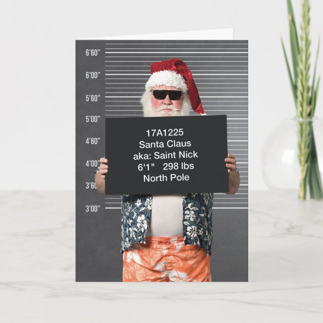 Bad Santa Christmas Greeting Card (Front)