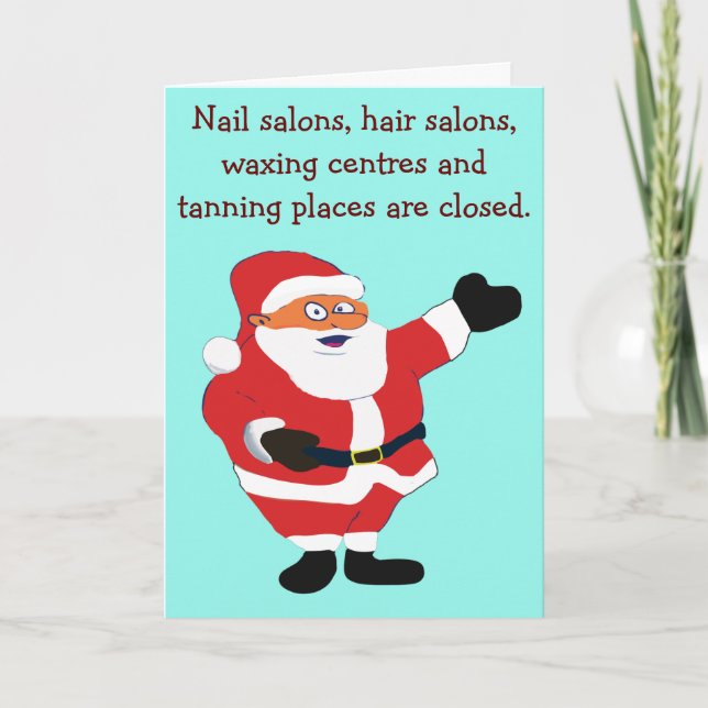 Bad Santa Covid 19 Joke Humor Classic Value Funny Holiday Card (Front)