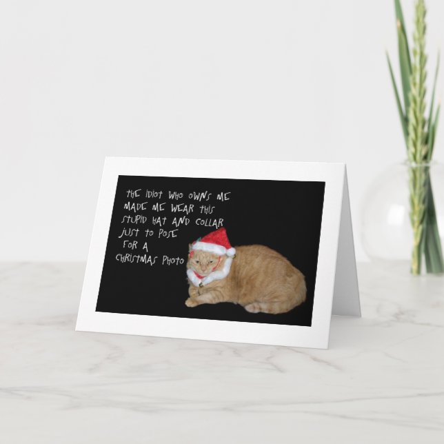 Bad Santa Fat Cat Christmas Card (Front)