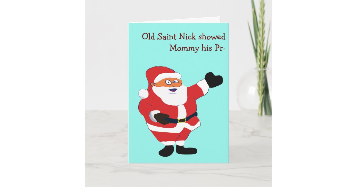 Bad Santa POETRY Weird Humor Classic Value Funny Holiday Card | Zazzle