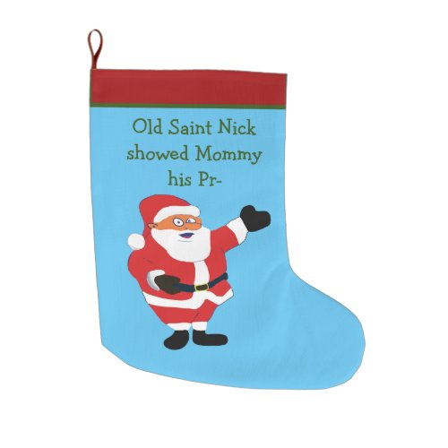 Bad Santa POETRY Weird Humor Classic Value Funny Large Christmas Stocking