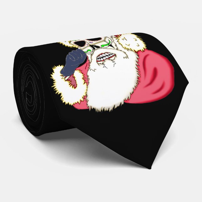 Bad Santa Skull Neck Tie (Rolled)
