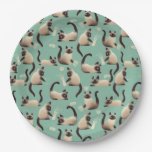 Bad Siamese Cats Knocking Stuff Over Paper Plates