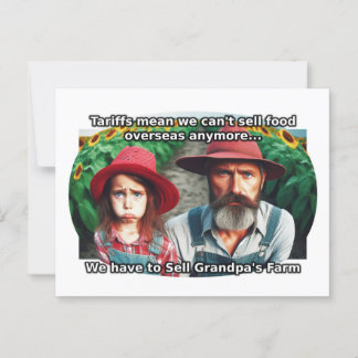 Bad tariff Sad Farmers Postcard