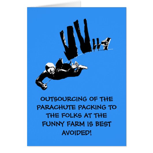 Bad taste but funny skydiving cards (Front)
