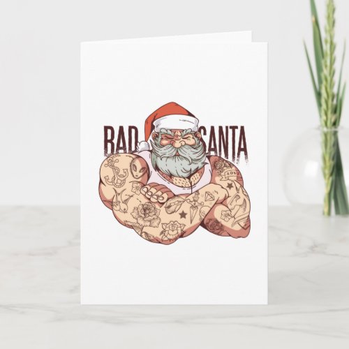Bad Tattoo Santa Card