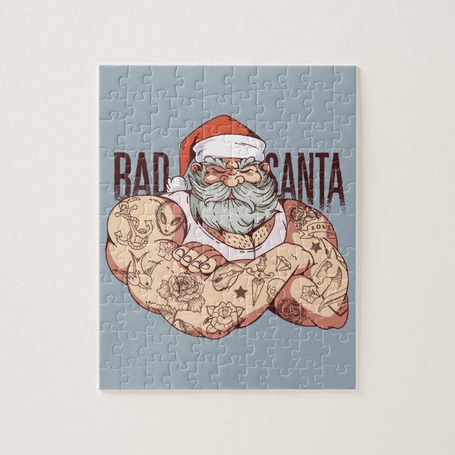 Bad Tattoo Santa Jigsaw Puzzle (Vertical)