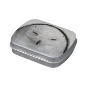 Bad tempered Snowy owl Candy Tin (Side)