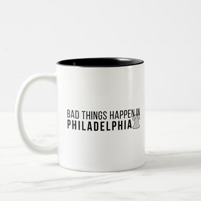 Bad Things Happen in Philadelphia: Liberty Bell Two-Tone Coffee Mug (Left)