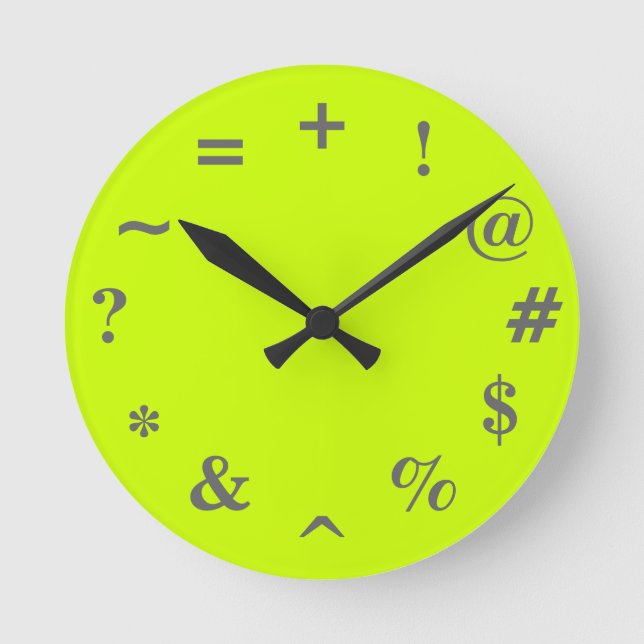 Bad Time - lime Round Clock (Front)