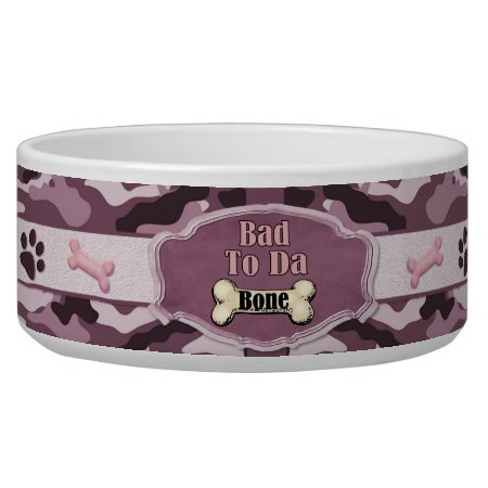 Bad To Da Bone 2 Camo Dog Dish - Customize