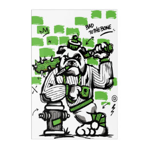 Bad To The Bone Bulldog Gangster Art