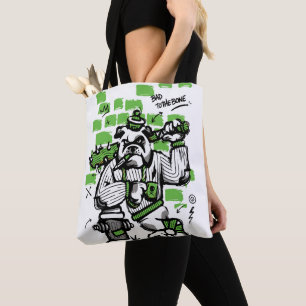 Bad To The Bone Bulldog Gangster Art Tote Bag