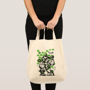 Bad To The Bone Bulldog Gangster Art Tote Bag