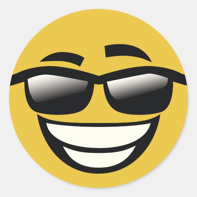 Bad to the Bone cool guy Emoji Classic Round Sticker (Front)