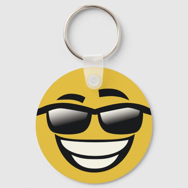 Bad to the Bone cool guy Emoji Keychain (Front)