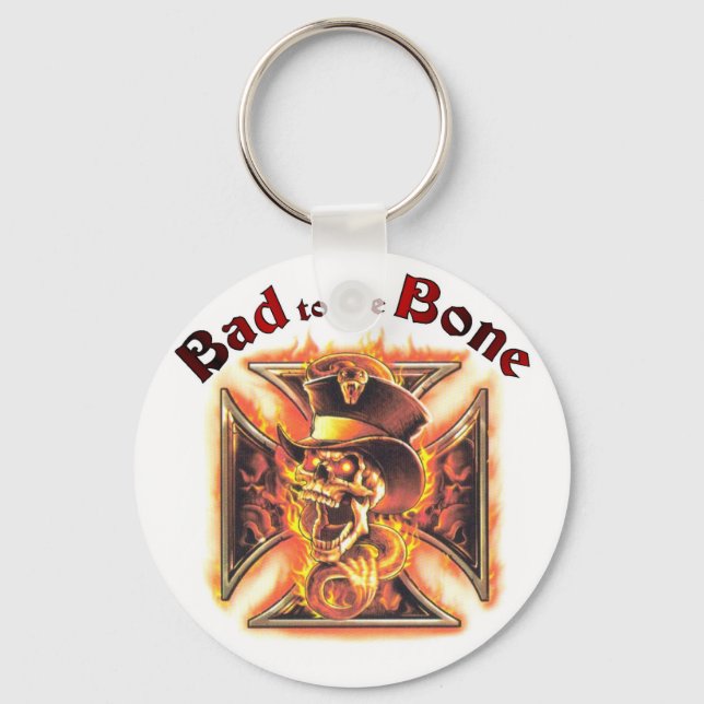 Bad to the bone keychain (Front)