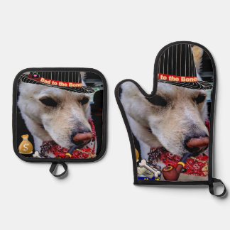 Bad to the Bone Oven Mitt & Pot Holder Set