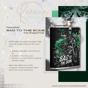 Bad to the Bone Personalized Vinyl Wrapped Flask
