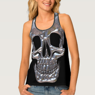 Bad to the Bone Skull Monogram Racerback Tank Top