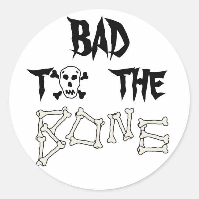 Bad To The Bone Skull Sticker (Front)