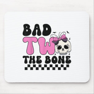 Bad Two The Bone 2nd Birthday Kid Girl Spooky Birt Mouse Pad