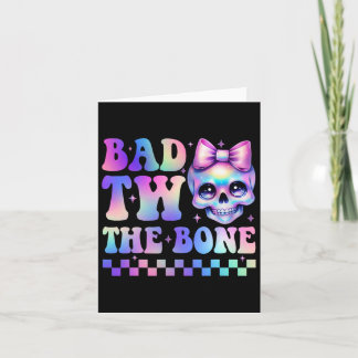 Bad Two The Bone 2nd Birthday Kid Girl Tie Dye Bir Card
