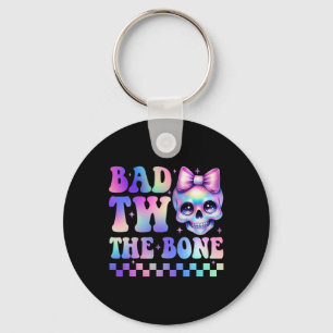 Bad Two The Bone 2nd Birthday Kid Girl Tie Dye Bir Keychain