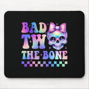 Bad Two The Bone 2nd Birthday Kid Girl Tie Dye Bir Mouse Pad