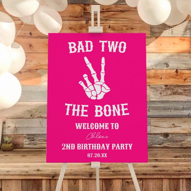 Bad Two The Bone 2nd Birthday Party Welcome Sign (Creator Uploaded)