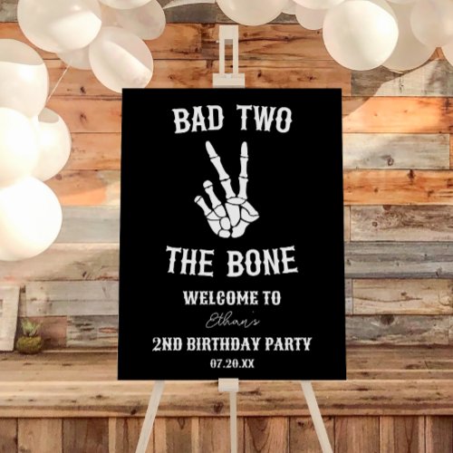Bad Two The Bone 2nd Birthday Party Welcome Sign