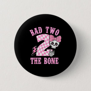 Bad Two The Bone Birthday 2 Years Old Nk Checkered Button